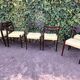 6 Scandinavian chairs with pale yellow skai seats