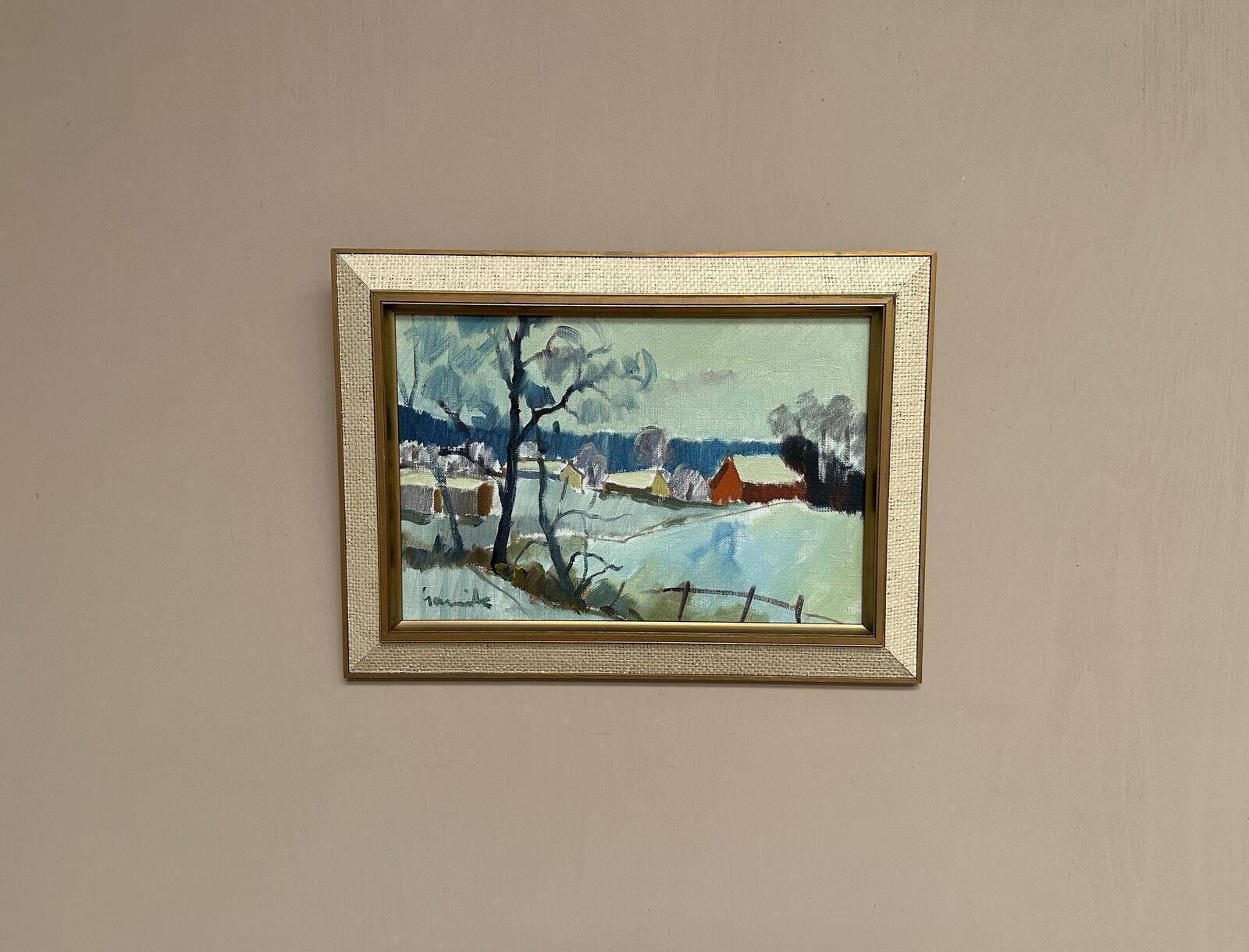 Original Swedish Oil On Canvas – “Dalslandsvinter” By Tage Gavik – Signed – Vintage & Framed – 50 × 37 Cm (19.7" × 14.6")