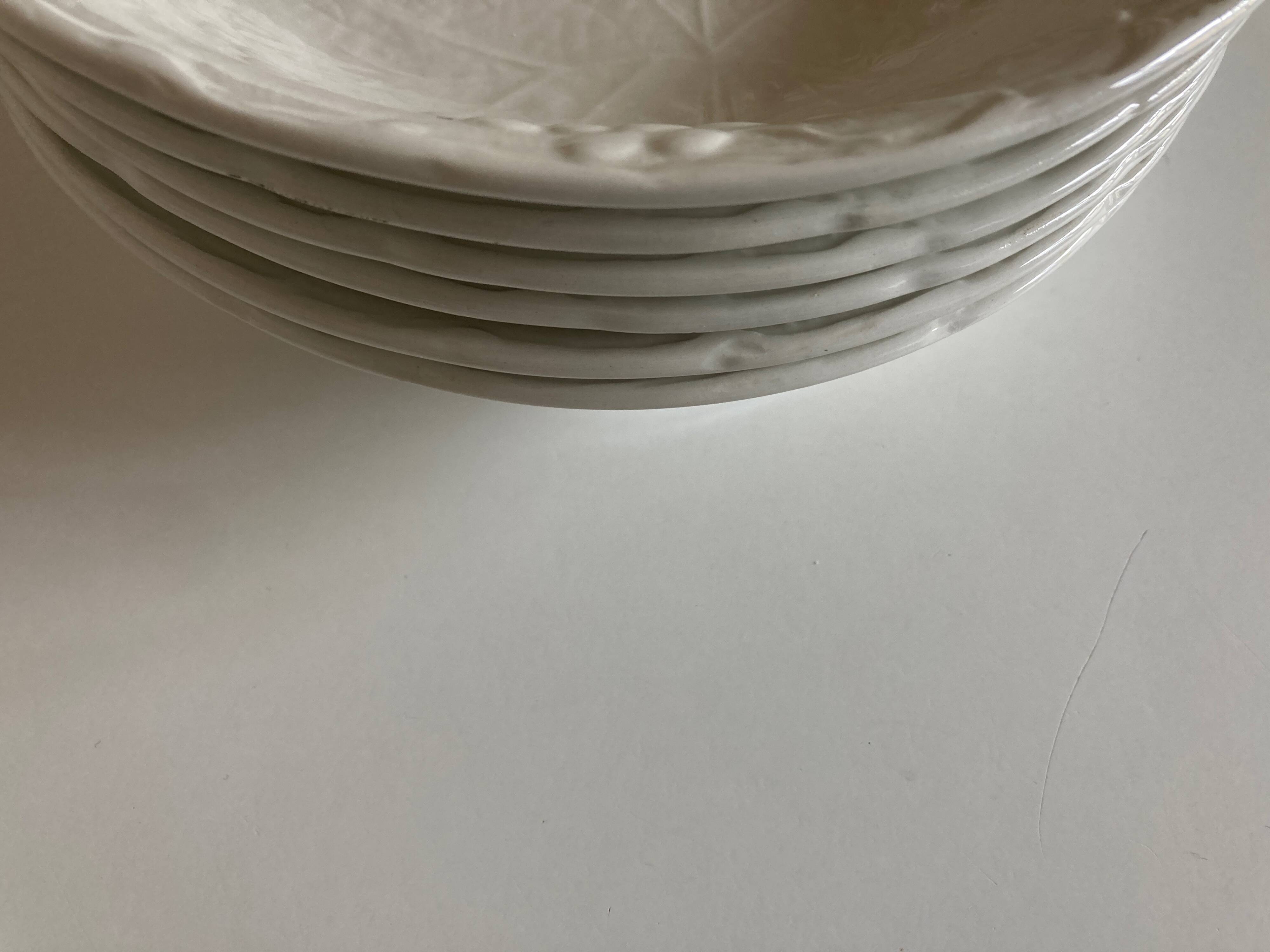 Set of 6 Burleigh Davenport English earthenware cap plates with vine leaf and strawberry relief