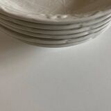 Set de 6 assiettes calotte en faïence anglaise Burleigh Davenport relief feuille de vigne et fraise