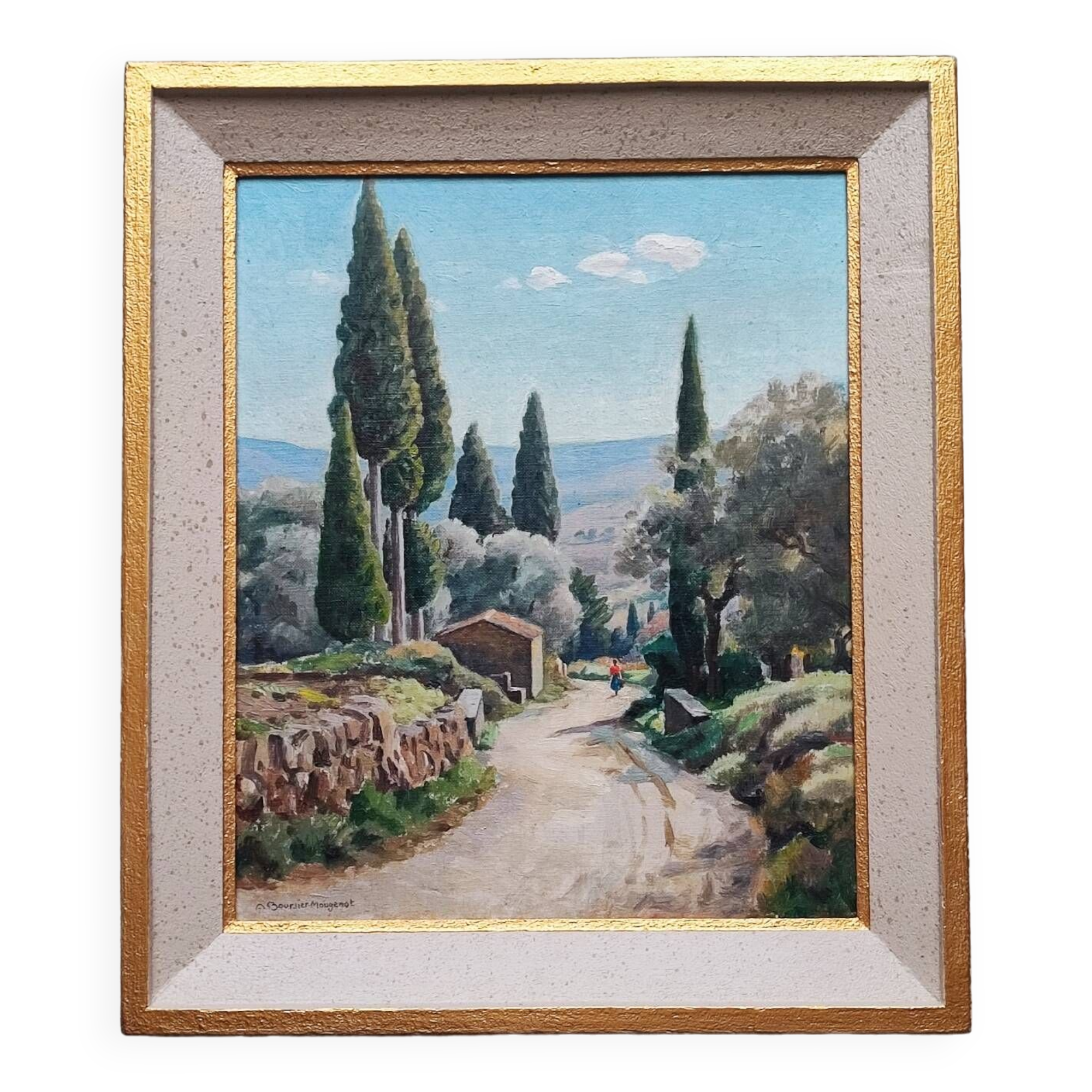 Peinture à l'huile d'André Boursier - Mougenot