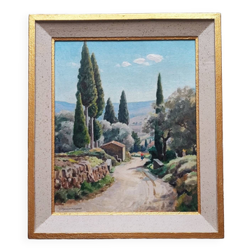 Peinture à l'huile d'André Boursier - Mougenot