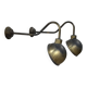 Pair of XL patinated brass wall lights, France, 1970.