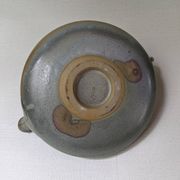Ceramic teapot, artisanal, Japandi countryside decoration.