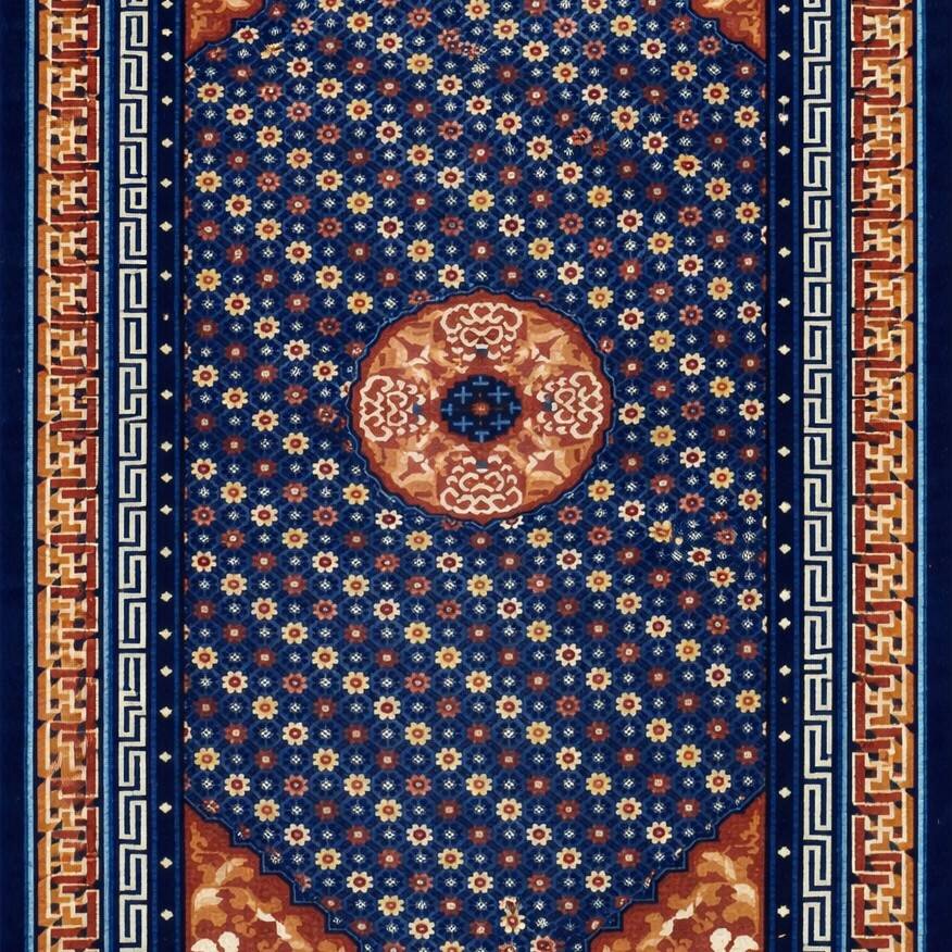 Antique Chinese Carpet Beijing China: 1.20 x 2.15 Metres