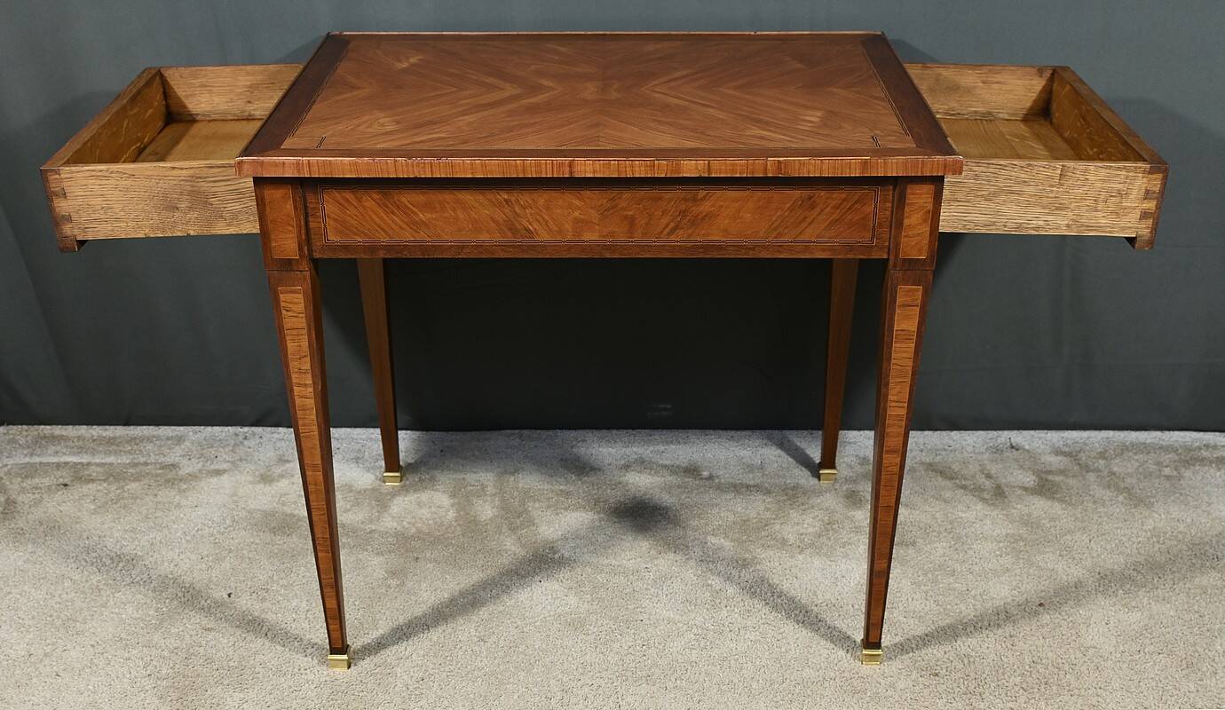 Small Marquetry Desk Table, Louis XVI style – 2nd part of the 19th century