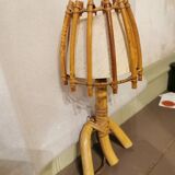 Vintage rattan wall light by Louis Sognot