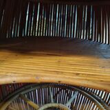 Vintage rattan barrel bar