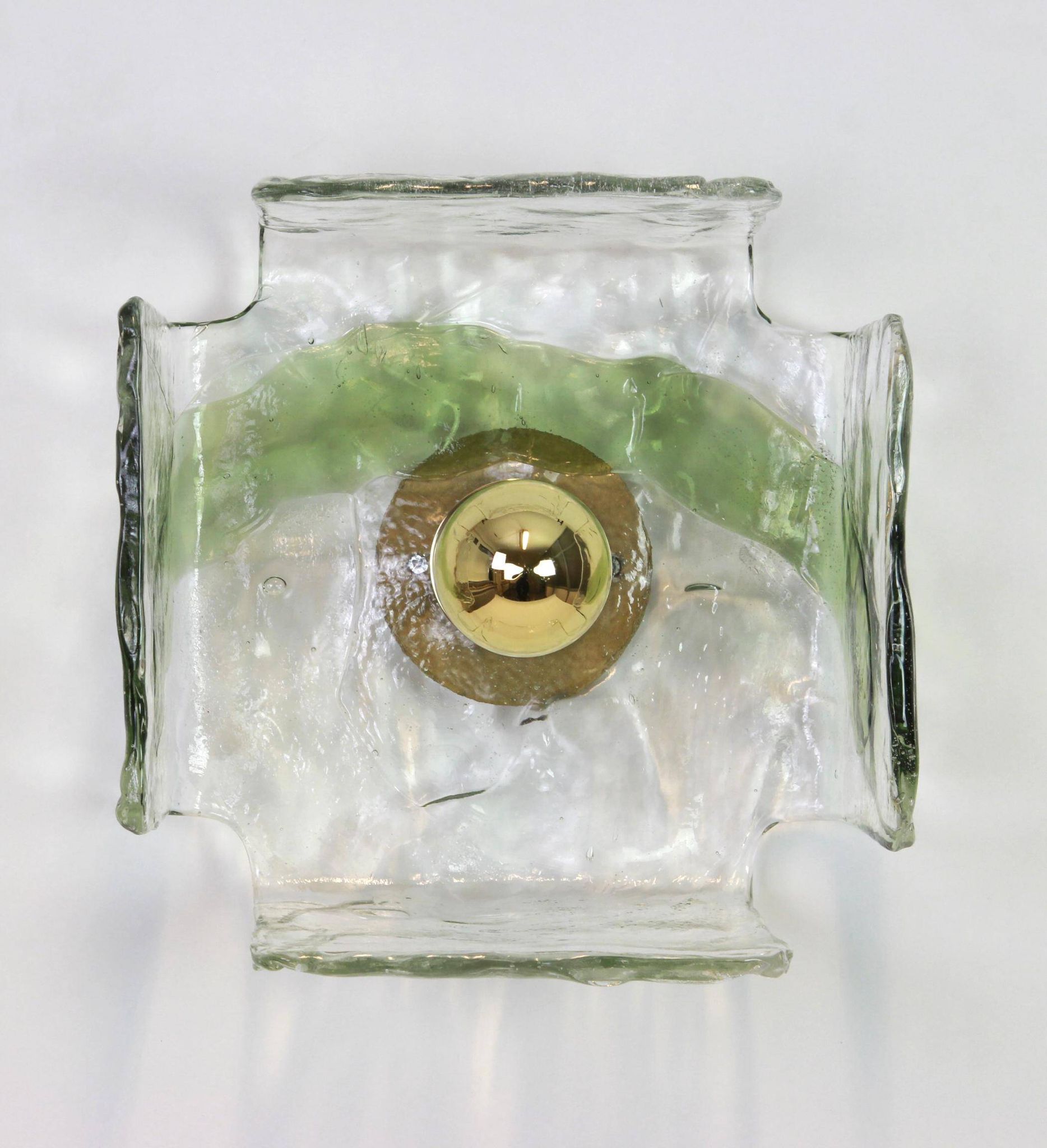 1 of 6 large glass wall lamp designed by Carlo Nason for Kalmar, 1960s.