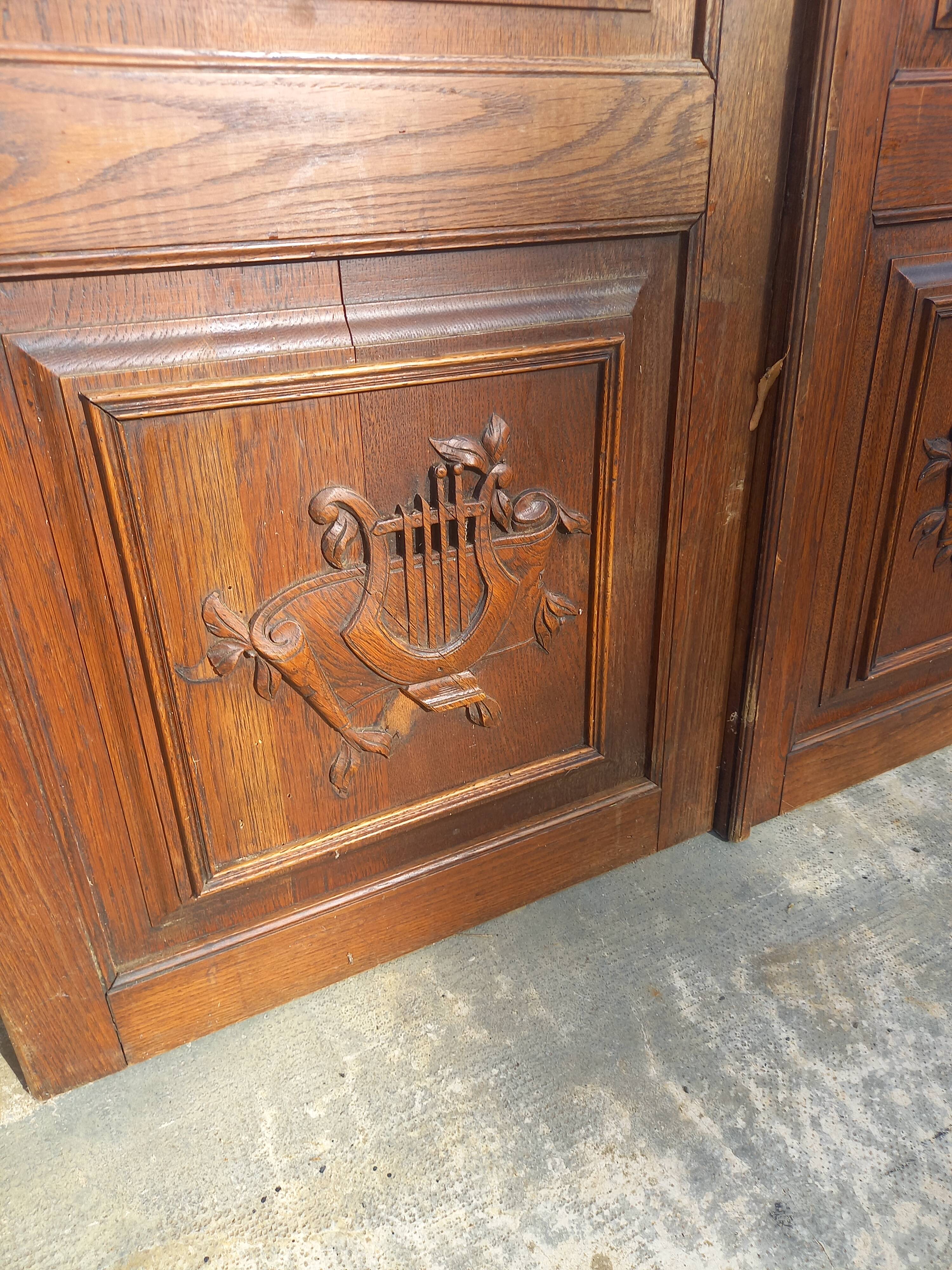Paire de portes d'armoire en chêne