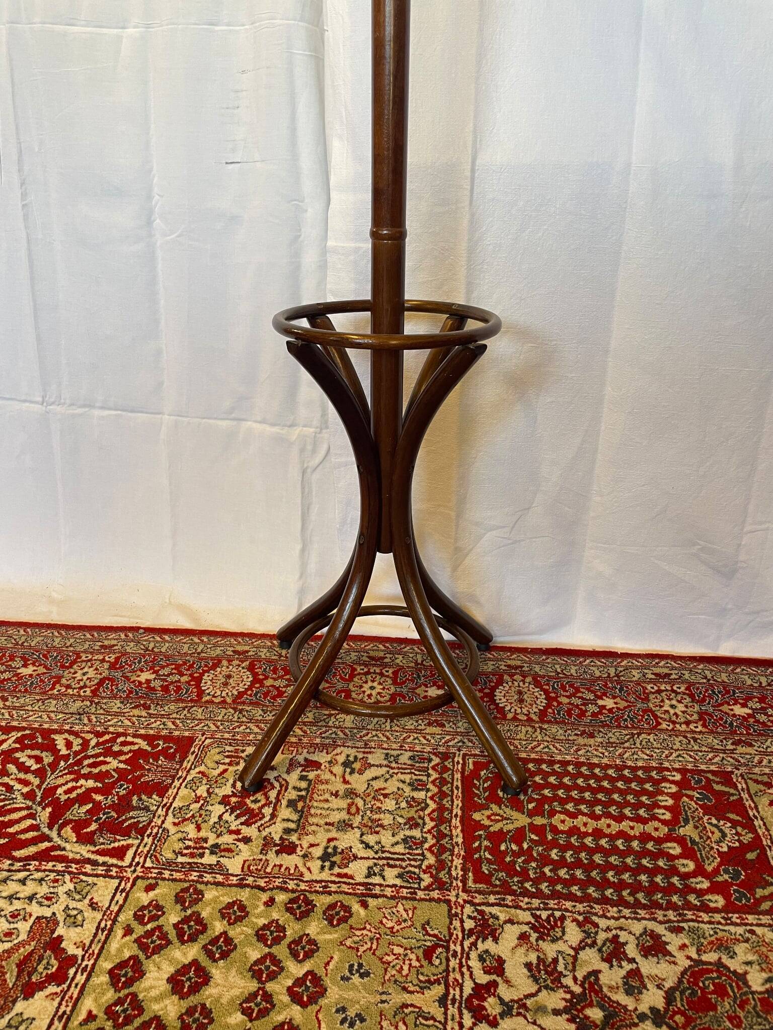 Antique curved wooden parrot coat rack