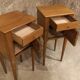 Paire table de chevet chêne massif art deco années 30/40