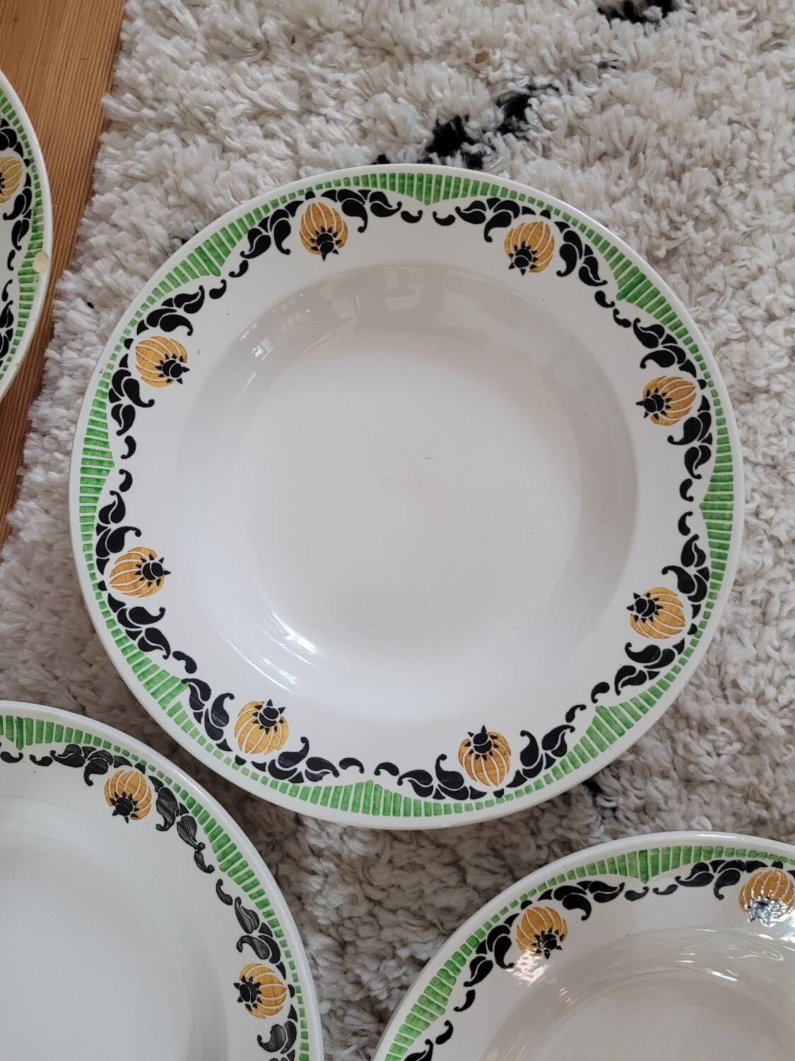 Set of 5 Maroussia Digoin Sarreguemines soup plates