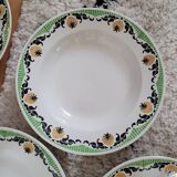 Set of 5 Maroussia Digoin Sarreguemines soup plates