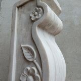 Sculpted Carrara marble stool column