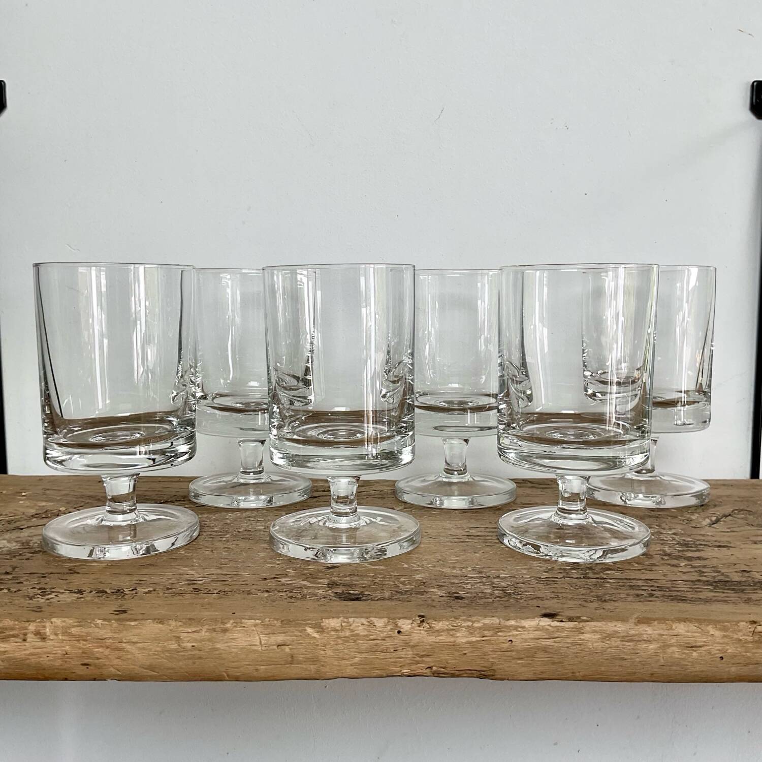 6 vintage wine glasses