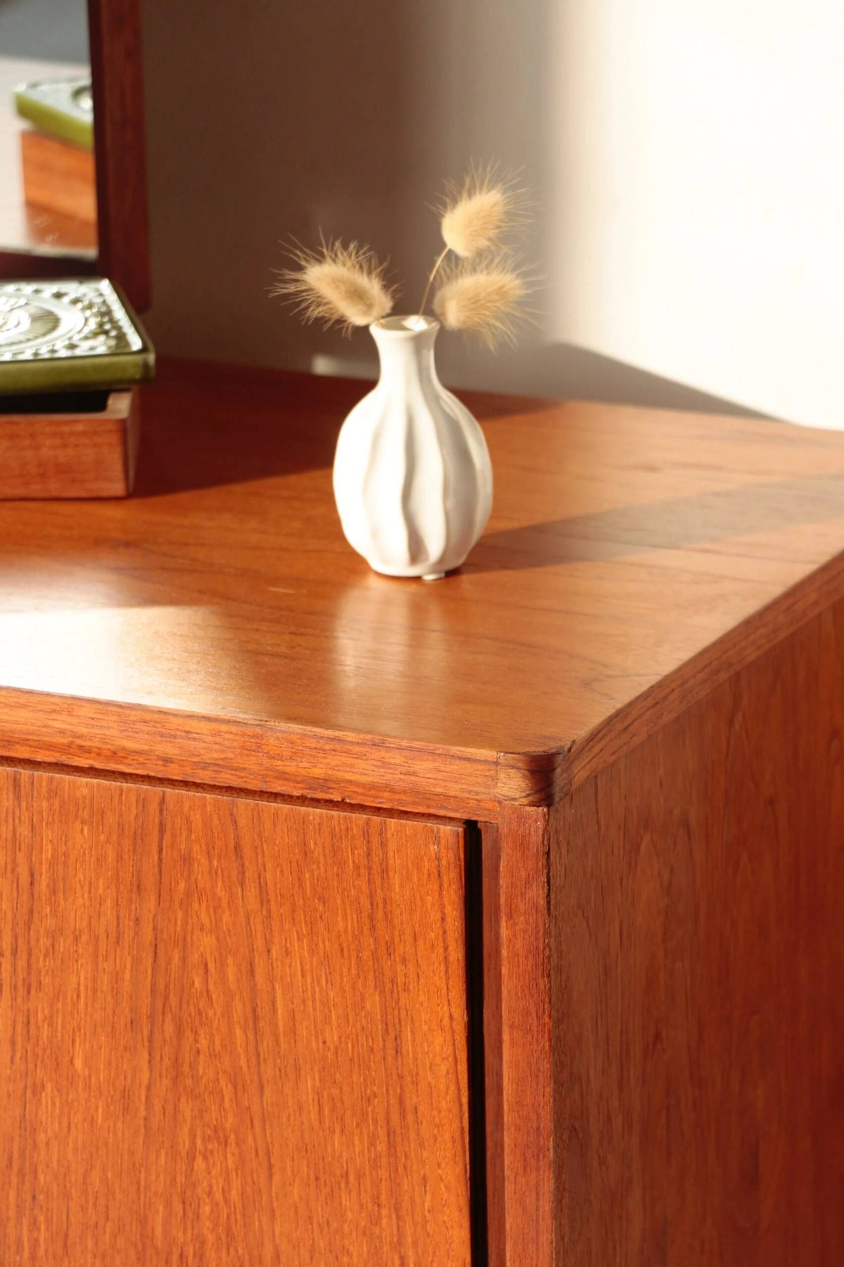 Restored vintage teak hairdresser from the 1960s.