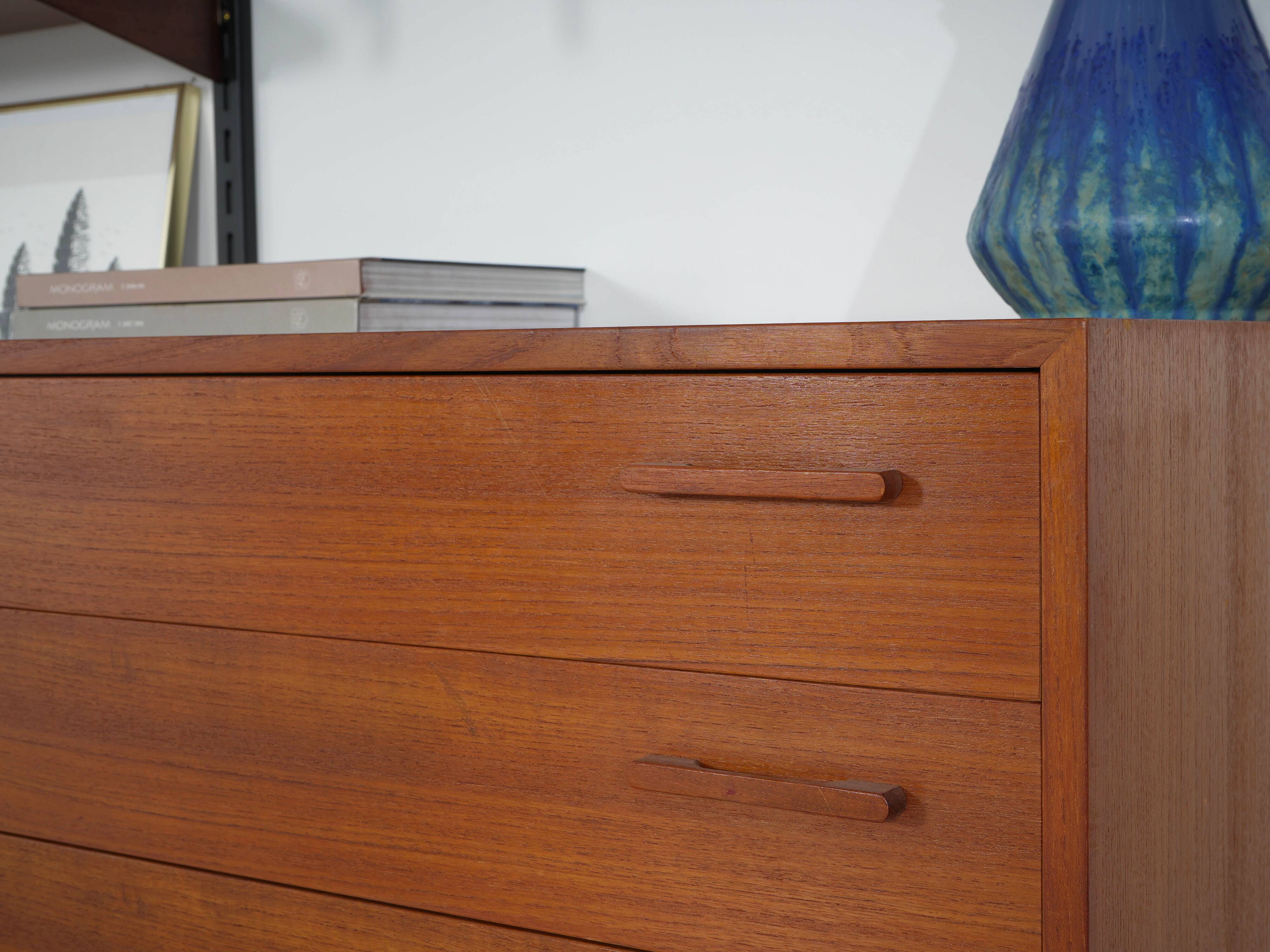 Modular shelving Kai Kristiansen, teak veneer, Danish design 1960s