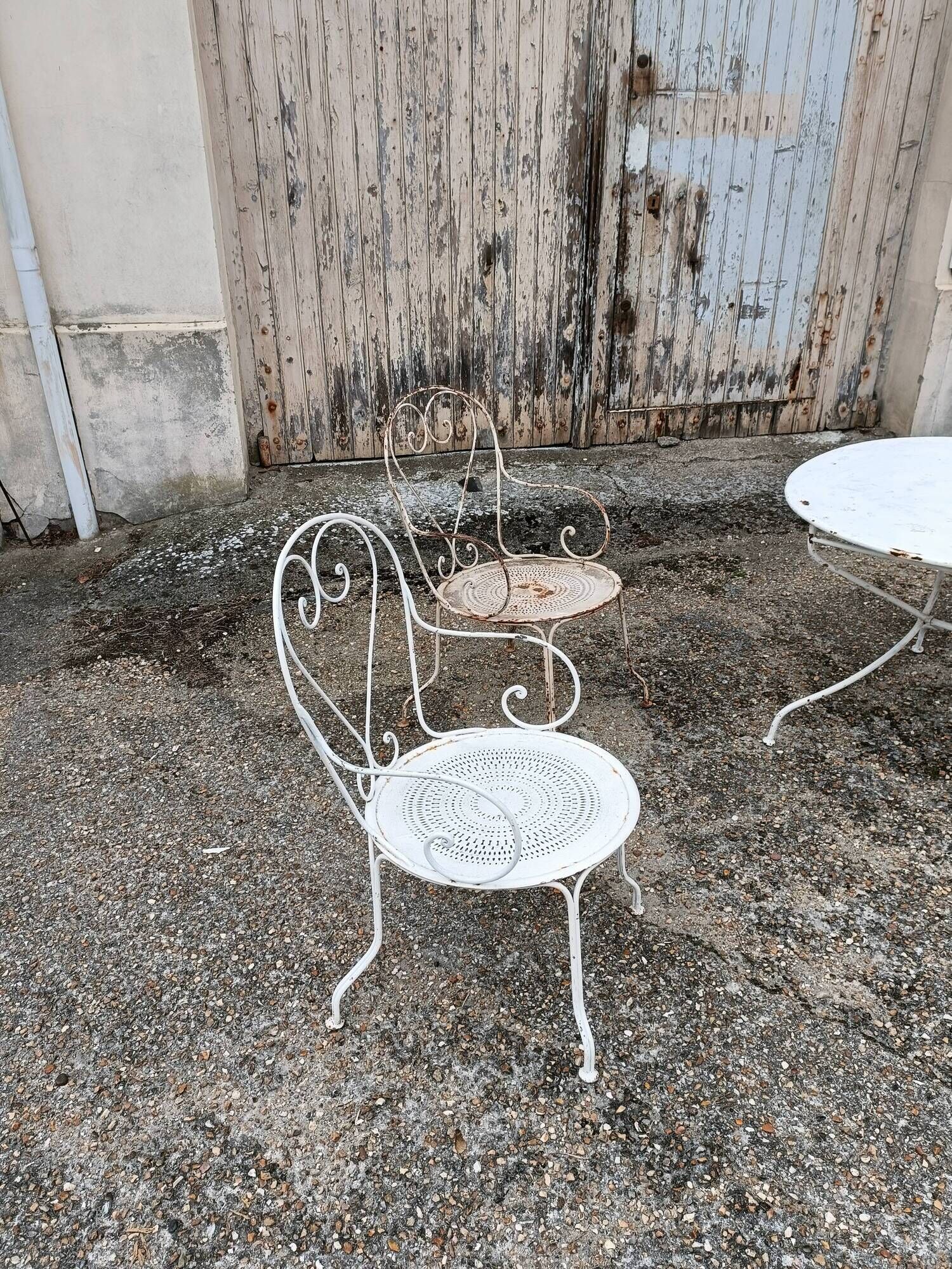 Garden furniture wrought iron old vintage xxeme