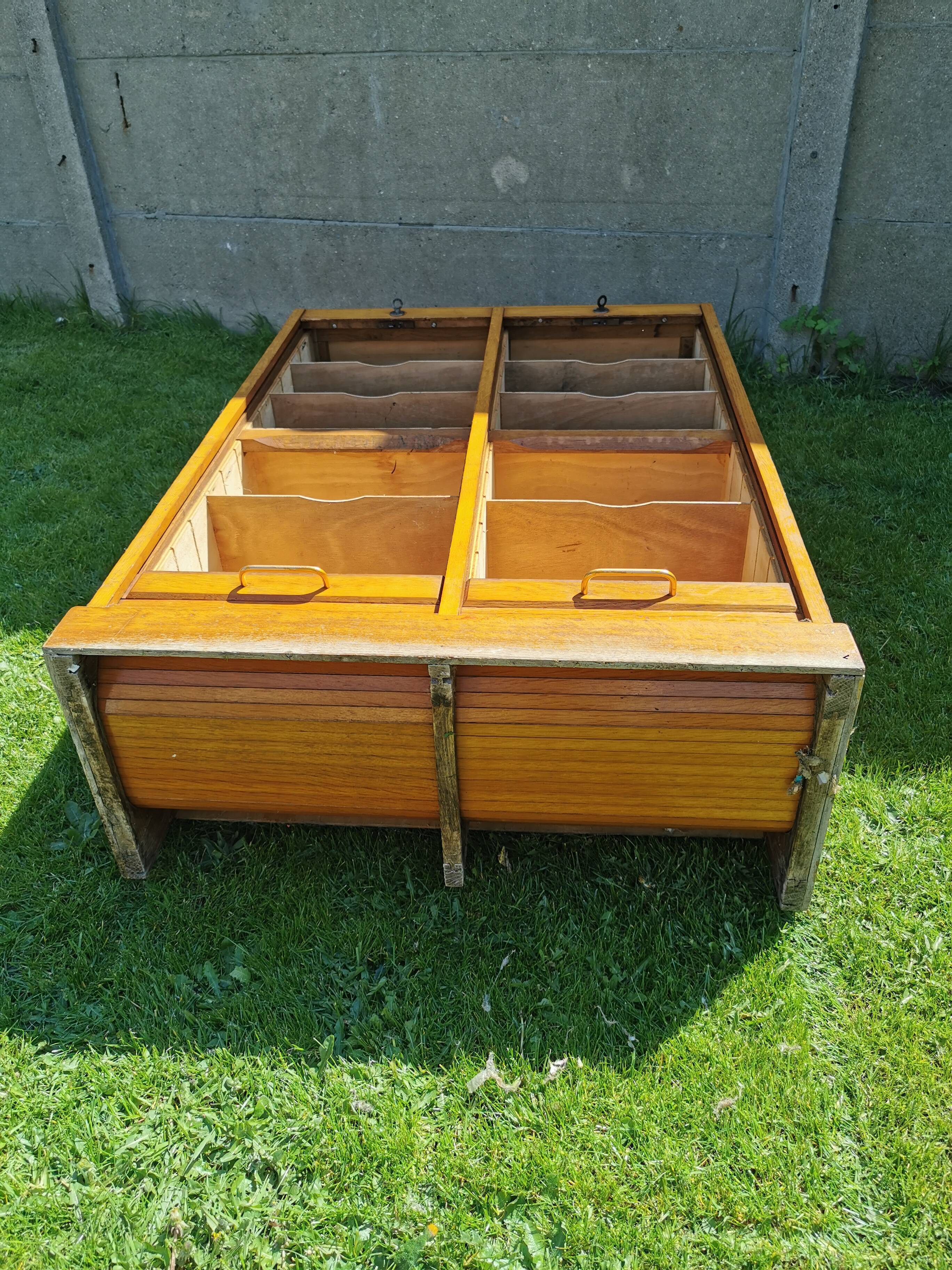 Light oak double curtain binder, year 50