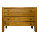 Commode française vintage en orme des années 1960, signée Maison Regain