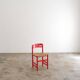 Set of 3 Swedish dining chairs in red with papercord weaving