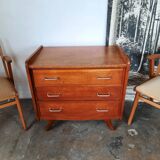 Commode chêne  pied compas, vintage reconstruction