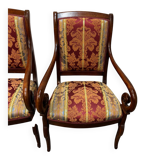 Pair of cross-back armchairs, Empire style, 19th century.