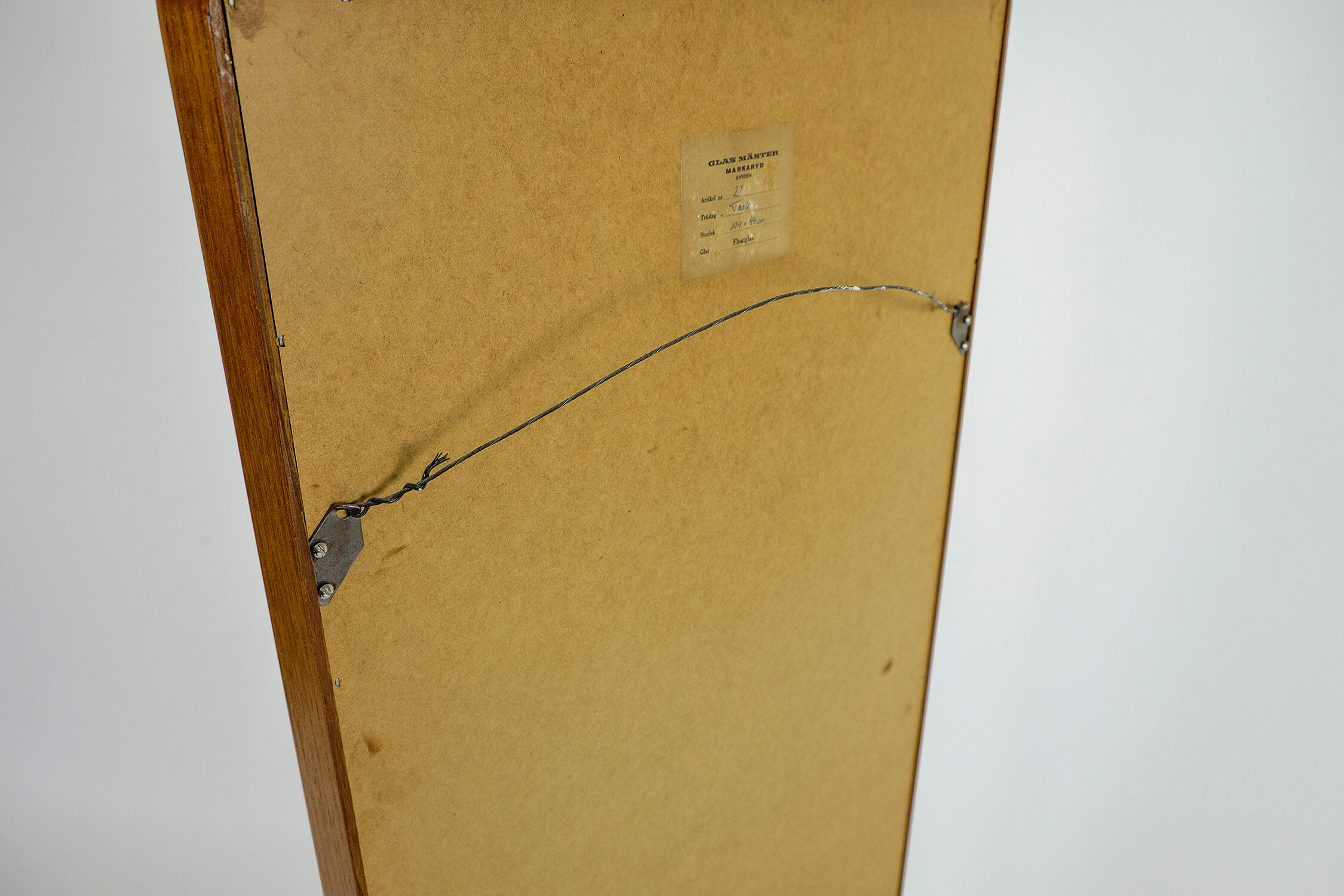 Teak mirror from Glasmäster Markaryd, 1960s - 105x45cm