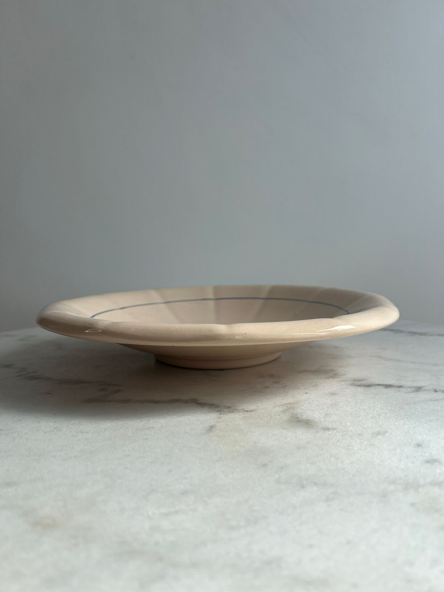 Hand-painted Digoin Sarreguemines salad bowl