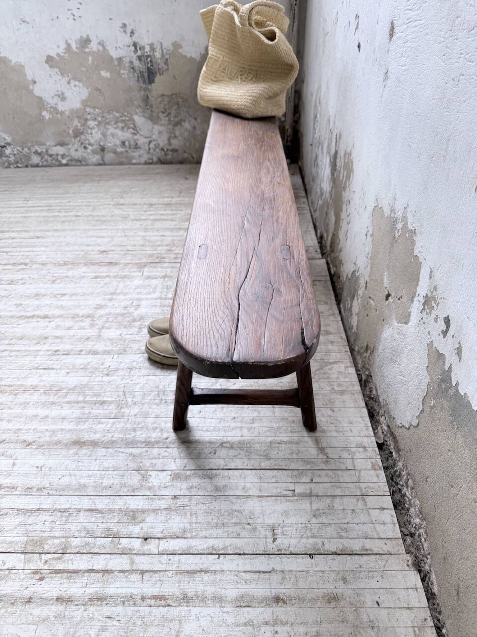 Banc de ferme chêne 1950