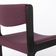 1 of 6 Vintage German Dining Chair, 1950s–1960s, Black Beechwood, Pastel