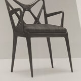 Set of Six Vintage Walnut Dining Chairs, Italy