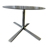 Table basse en verre fumé 70s