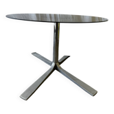 70s smoked glass coffee table