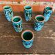 Set of 6 antique cyclops liqueur glasses by charles cart, fat lava ceramic