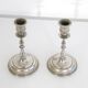 Pair of Scandinavian candle holders in metal 1960