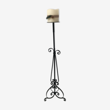 Candle holder wrought iron floor lamp 60s