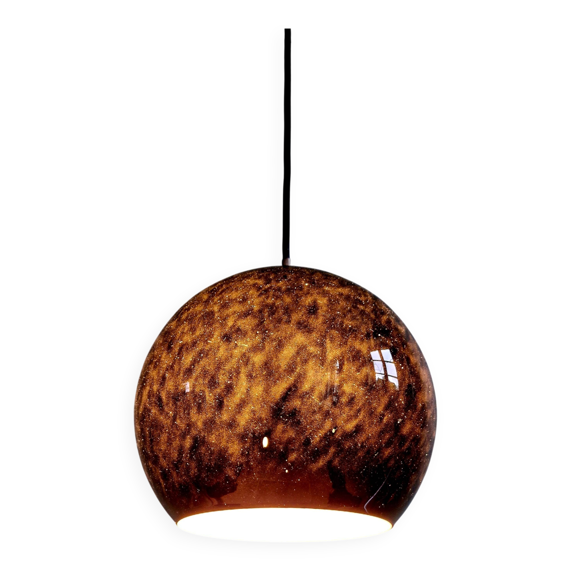 Suspension in speckled black opaline, Peill & Putzler, 1970s