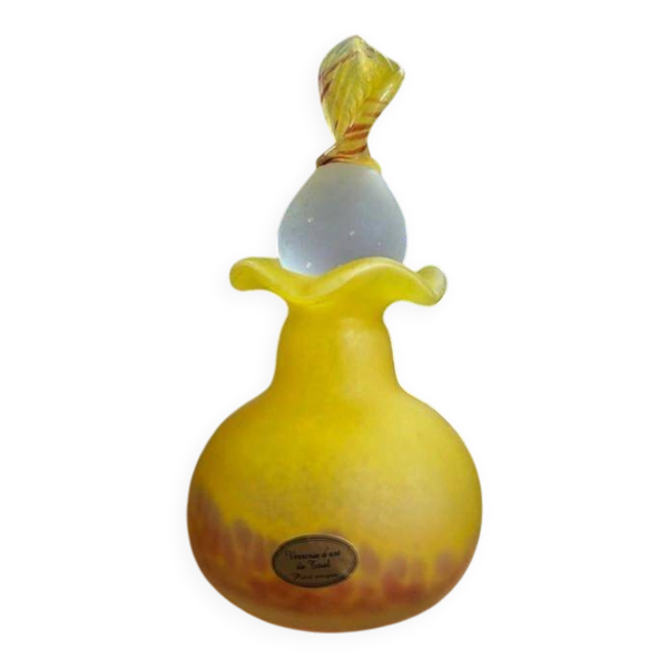 Vase en Pâte de Verre avec un bouchon Verrerie d'art de Toul pièce unique — Beyit