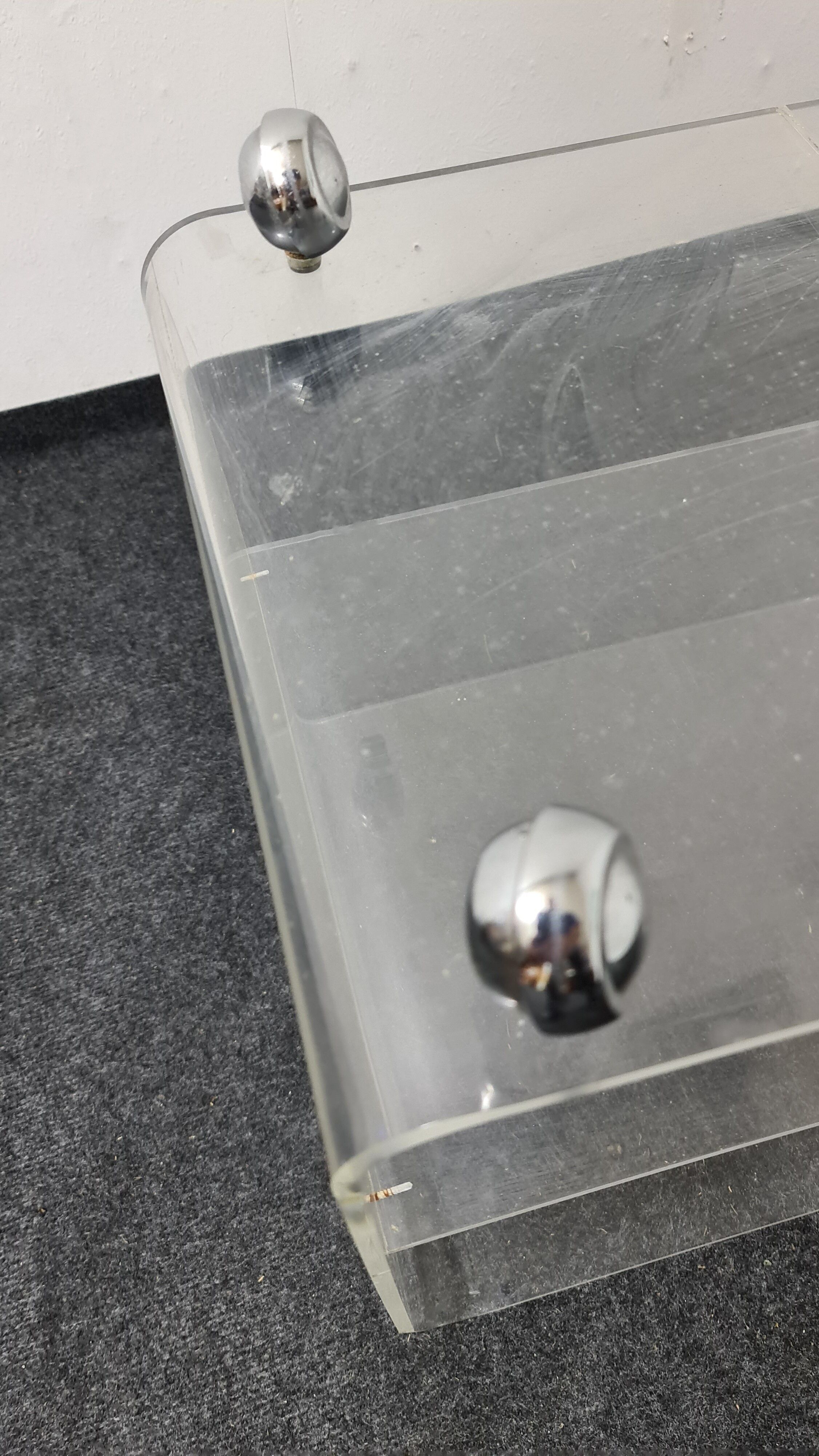 Vintage perspex/acrylic trolley or side table