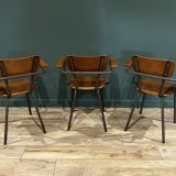 3 chaises / fauteuils en skai soudexvinyl