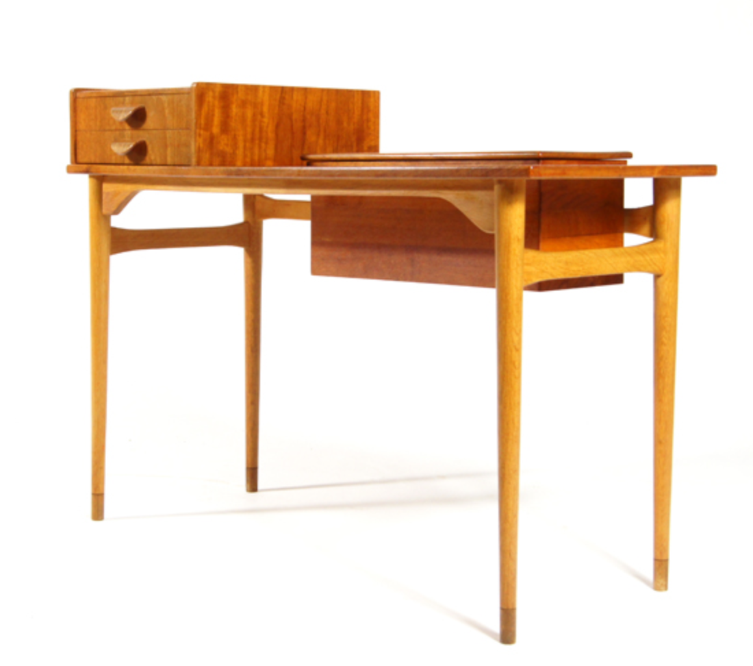 Danish vintage teak and oak desk