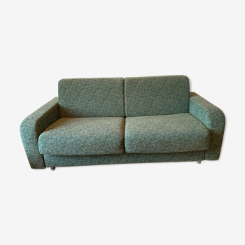 Chined green fabric bench