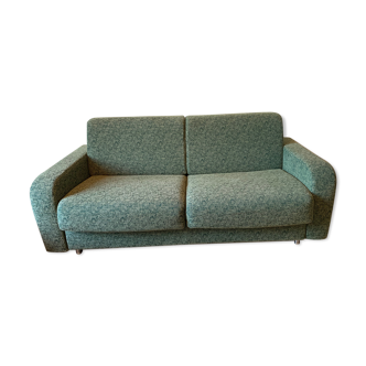 Chined green fabric bench