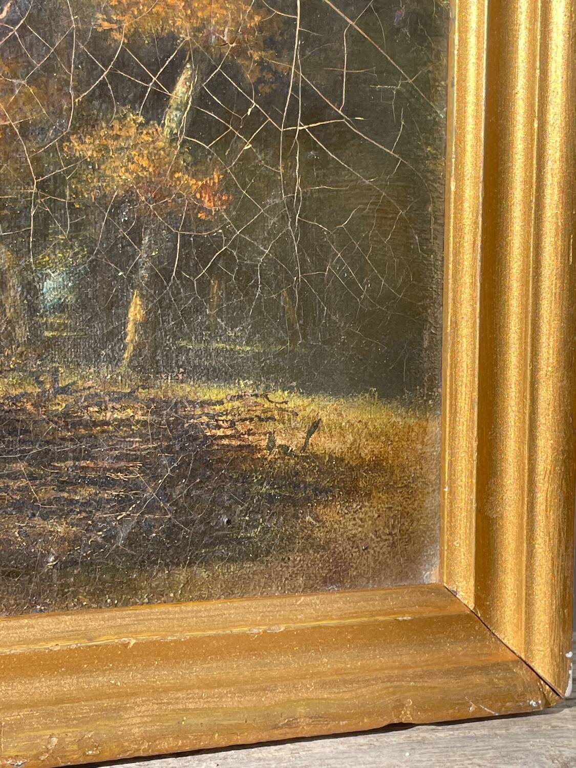 Old painting from the Barbizon school signed / oil on canvas signed
