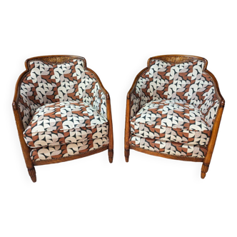 Paire De Fauteuils Art Déco En Acajou