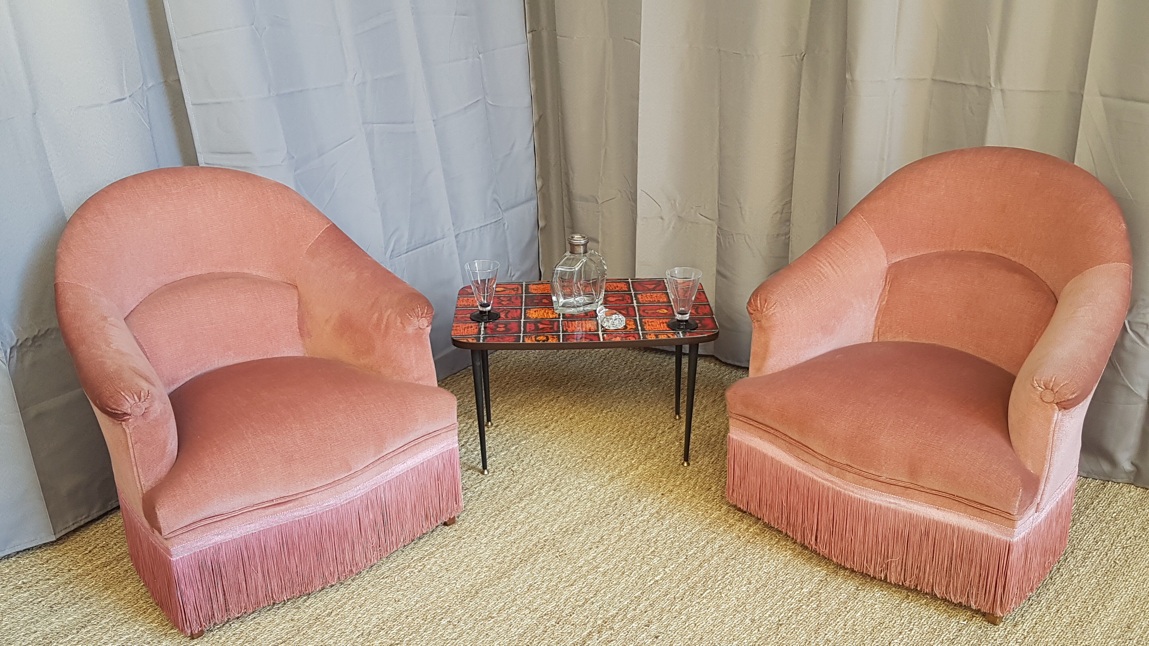 Pair of old toad chairs