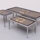 Belarti Ceramic tile Table set of 3 Belgian 1970s