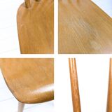 Lot de 2 chaises vintage Mid-Century à barreaux en bois design danois rétro